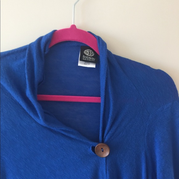 bobeau Bright Blue Open Front Cardigan Sz XS - Picture 3 of 8